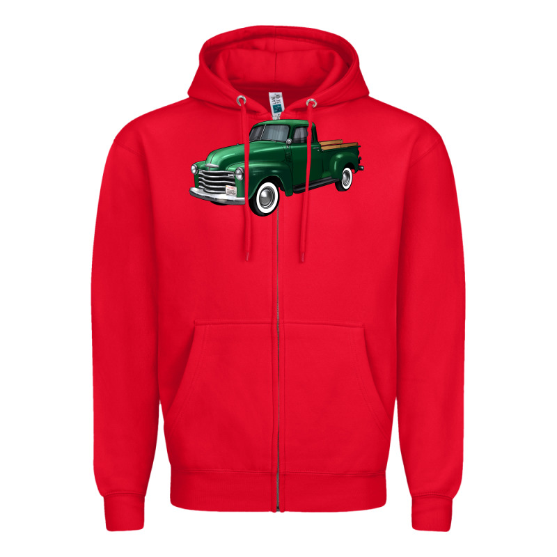 Western Green Truck Right 34 View Zipper Hoodie by FaDigitalArtStudio | Teevron