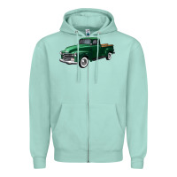 Seafoam western green truck right 34 view Zipper Hoodie - FaDigitalArtStudio