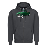 Smoke western green truck right 34 view Zipper Hoodie - FaDigitalArtStudio