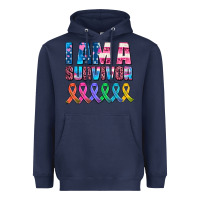 Navy i am a survivor with all cancer ribbons Heavyweight Hoodie - AdoDesignShop