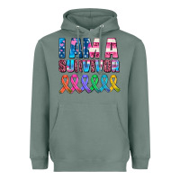 Sage i am a survivor with all cancer ribbons Heavyweight Hoodie - AdoDesignShop