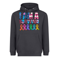 Smoke i am a survivor with all cancer ribbons Heavyweight Hoodie - AdoDesignShop