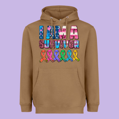 I Am A Survivor With All Cancer Ribbons Heavyweight Hoodie Designed By Adodesignshop