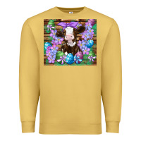 Antique Gold easter cow eggs flowers daisys Premium Sweatshirt - Artiststas