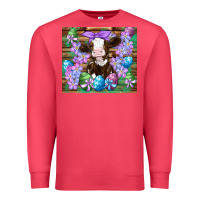 Cardinal easter cow eggs flowers daisys Premium Sweatshirt - Artiststas