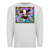 Dove Grey easter cow eggs flowers daisys Premium Sweatshirt - Artiststas