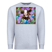 Heather Grey easter cow eggs flowers daisys Premium Sweatshirt - Artiststas
