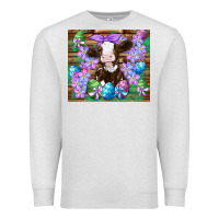 Oatmeal Heather easter cow eggs flowers daisys Premium Sweatshirt - Artiststas