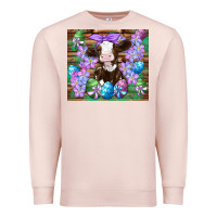 Pale Pink easter cow eggs flowers daisys Premium Sweatshirt - Artiststas