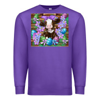 Purple easter cow eggs flowers daisys Premium Sweatshirt - Artiststas