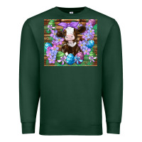 Sports Green easter cow eggs flowers daisys Premium Sweatshirt - Artiststas