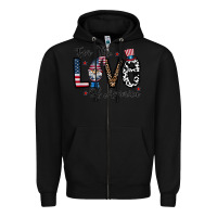 Black for the lovee of america gnome Zipper Hoodie - CowhideDigitalArt