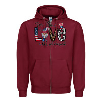 Burgundy for the lovee of america gnome Zipper Hoodie - CowhideDigitalArt