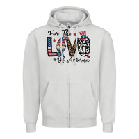 Dove Grey for the lovee of america gnome Zipper Hoodie - CowhideDigitalArt