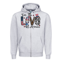 For The Lovee Of America Gnome Zipper Hoodie | Teevron