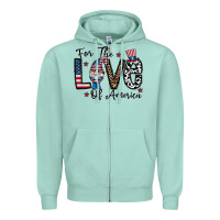 Seafoam for the lovee of america gnome Zipper Hoodie - CowhideDigitalArt
