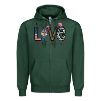 Sports Green for the lovee of america gnome Zipper Hoodie - CowhideDigitalArt