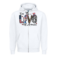 White for the lovee of america gnome Zipper Hoodie - CowhideDigitalArt