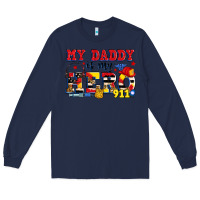 Navy my daddy is my hero dispatcher Long Sleeve Tee - Zillion Design Studio
