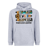 Heather Grey western pencils teach love inspire Heavyweight Hoodie - JahusDesignShop