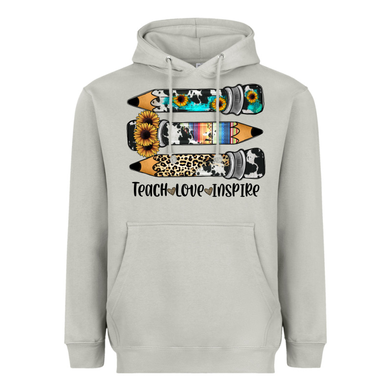 Western Pencils Teach Love Inspire Heavyweight Hoodie by JahusDesignShop | Teevron