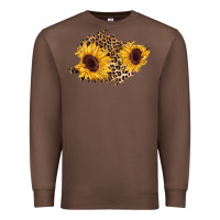 Chestnut sunflower leopard patch Premium Sweatshirt - AdoDesignShop