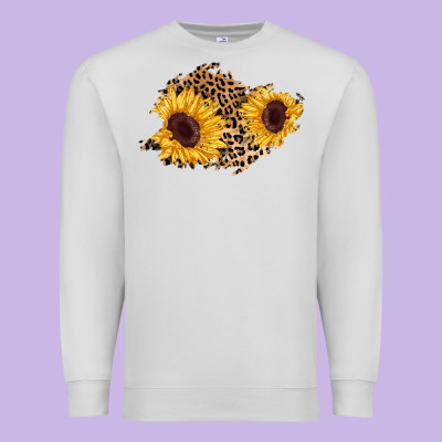 Sunflower Leopard Patch Premium Sweatshirt Designed By Adodesignshop