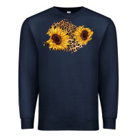 Navy sunflower leopard patch Premium Sweatshirt - AdoDesignShop