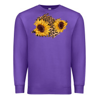 Purple sunflower leopard patch Premium Sweatshirt - AdoDesignShop
