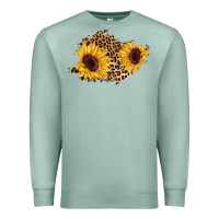 Seafoam sunflower leopard patch Premium Sweatshirt - AdoDesignShop