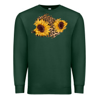 Sports Green sunflower leopard patch Premium Sweatshirt - AdoDesignShop