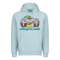 Blue Mist with god all things are possible Premium Hoodie - NancyCooperArtShop