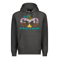 Charcoal Heather with god all things are possible Premium Hoodie - NancyCooperArtShop