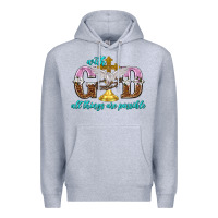 Heather Grey with god all things are possible Premium Hoodie - NancyCooperArtShop