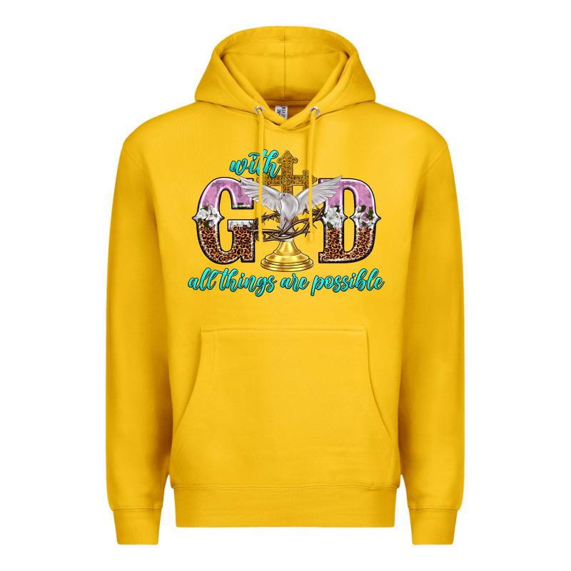 With God All Things Are Possible Premium Hoodie by NancyCooperArtShop | Teevron