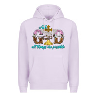 Lilac with god all things are possible Premium Hoodie - NancyCooperArtShop