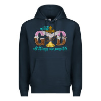 Navy with god all things are possible Premium Hoodie - NancyCooperArtShop