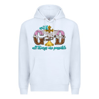 White with god all things are possible Premium Hoodie - NancyCooperArtShop