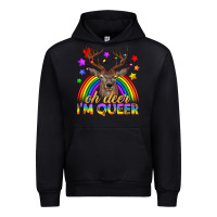 Black LGBTQ+ Oh Deer I'm Queer Urban Hoodie - BundleAndBundleShop