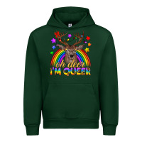 Forest Green LGBTQ+ Oh Deer I'm Queer Urban Hoodie - BundleAndBundleShop