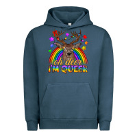 Pigment Midnight Navy LGBTQ+ Oh Deer I'm Queer Urban Hoodie - BundleAndBundleShop