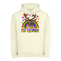Pigment Pistachio LGBTQ+ Oh Deer I'm Queer Urban Hoodie - BundleAndBundleShop