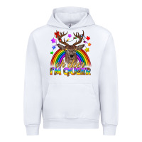 White LGBTQ+ Oh Deer I'm Queer Urban Hoodie - BundleAndBundleShop
