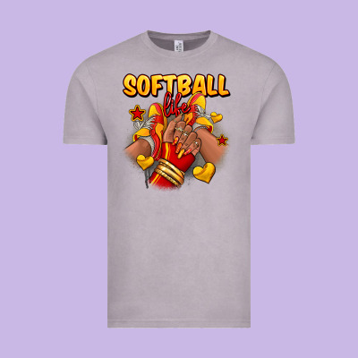 Vintage Tee Softball life afro girl sneakers