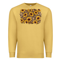 Antique Gold sunflower leopard background Premium Sweatshirt - AdoDesignShop