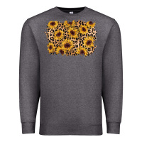 Charcoal Heather sunflower leopard background Premium Sweatshirt - AdoDesignShop