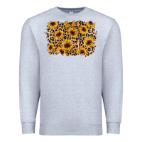 Heather Grey sunflower leopard background Premium Sweatshirt - AdoDesignShop