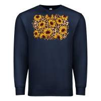 Navy sunflower leopard background Premium Sweatshirt - AdoDesignShop