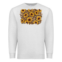 Oatmeal Heather sunflower leopard background Premium Sweatshirt - AdoDesignShop