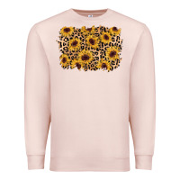Pale Pink sunflower leopard background Premium Sweatshirt - AdoDesignShop